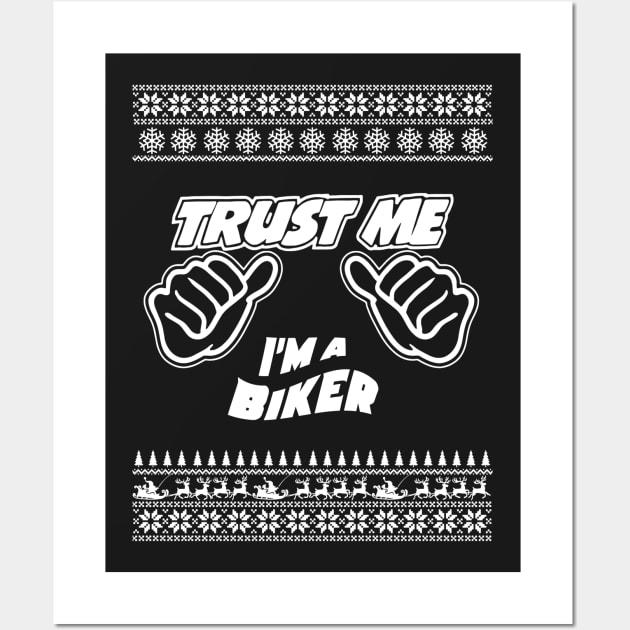 Trust Me, I’m a BIKER – Merry Christmas Wall Art by irenaalison